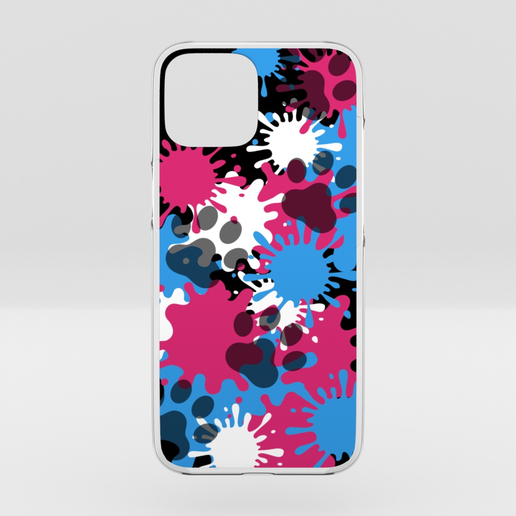 iPhone15用ケース ツートンカラーインクデザイン