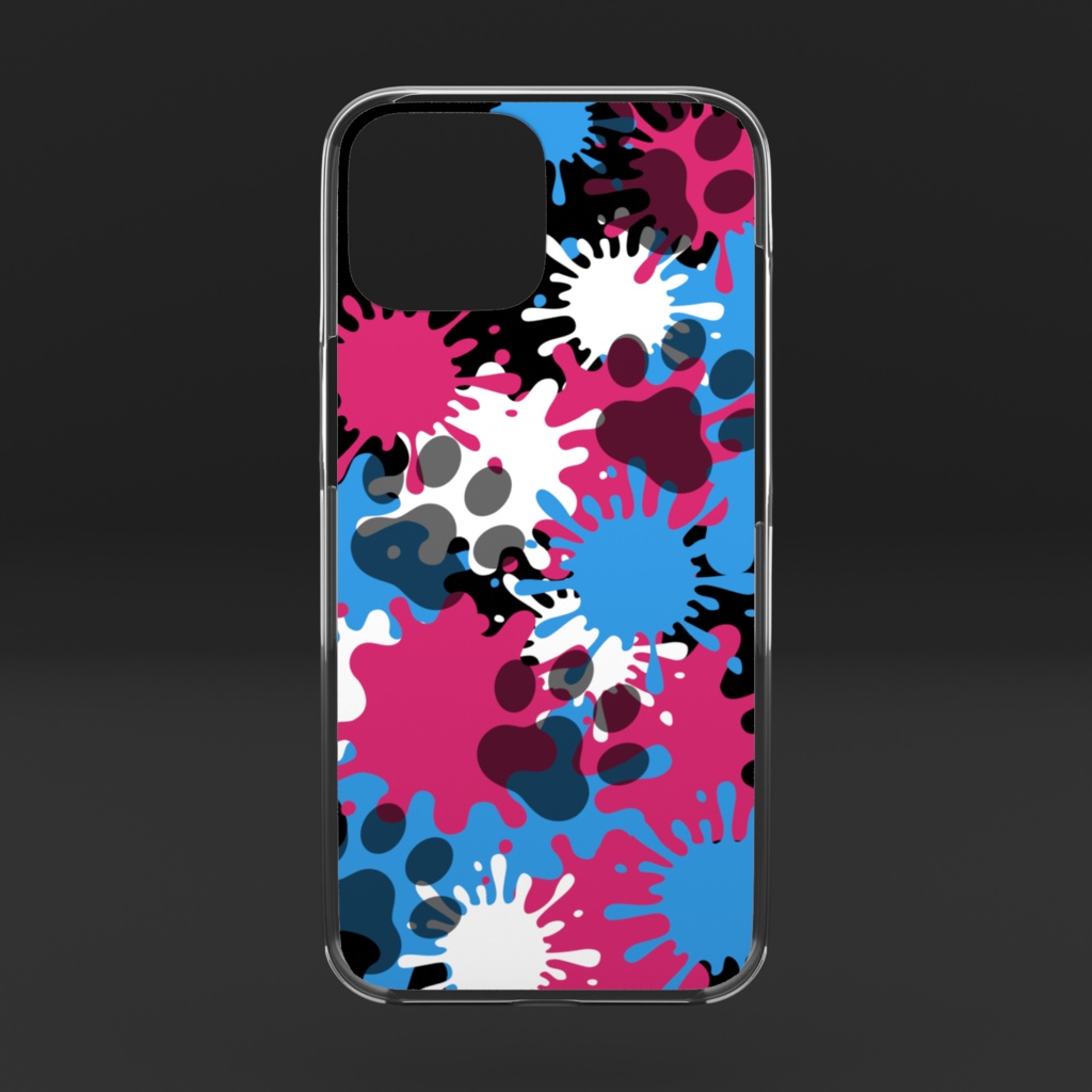 iPhone15用ケース ツートンカラーインクデザイン