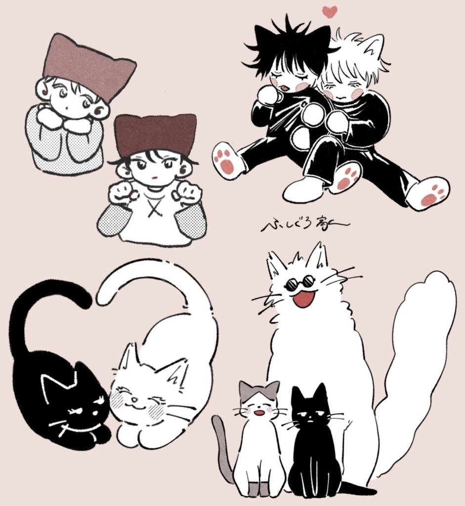 五伏ねこちゃんステッカ〜セット