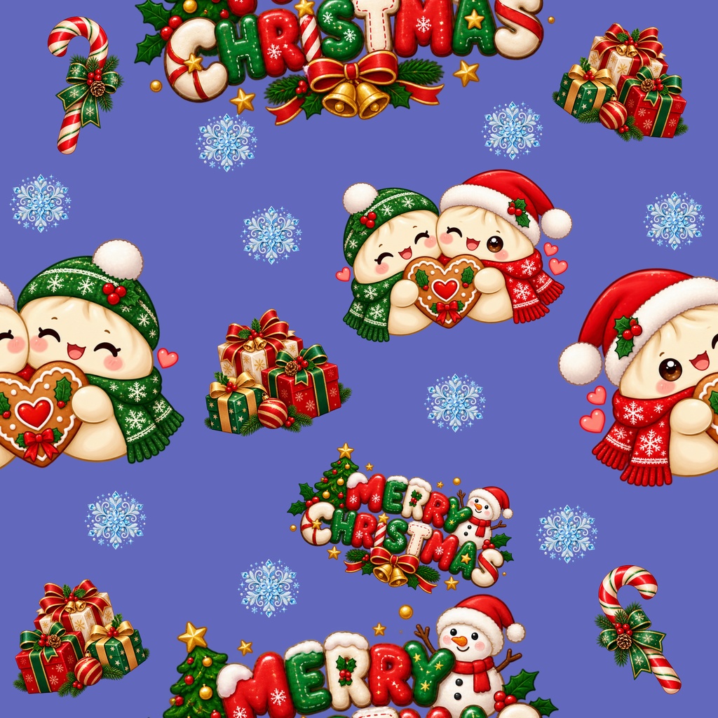 【クリスマス】サンタ&トナカイの可愛いデジタルペーパー5枚セット|シームレス素材
