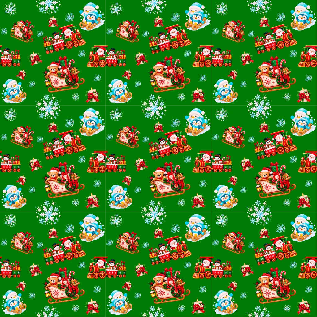 【クリスマス】可愛いサンタ&トナカイのデジタルペーパー10枚セット|シームレス背景素材