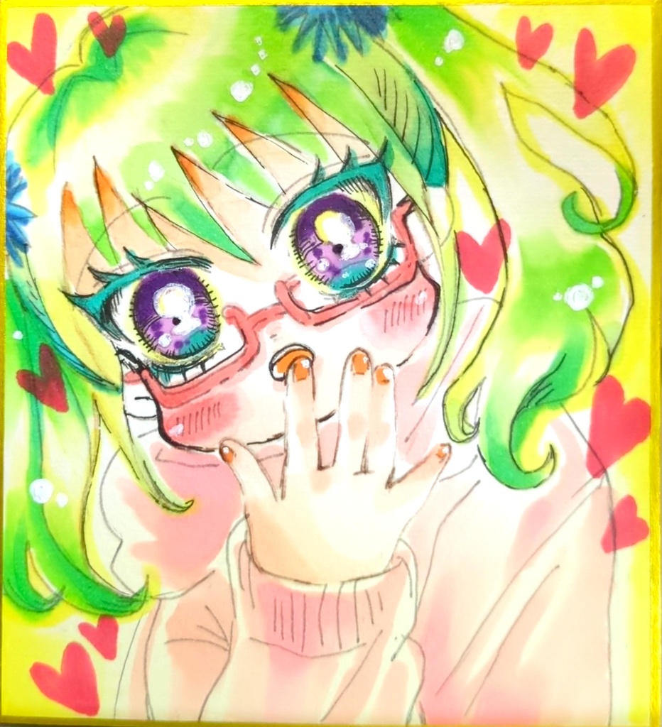 げいごく『海栗ちゃん』直筆イラスト色紙