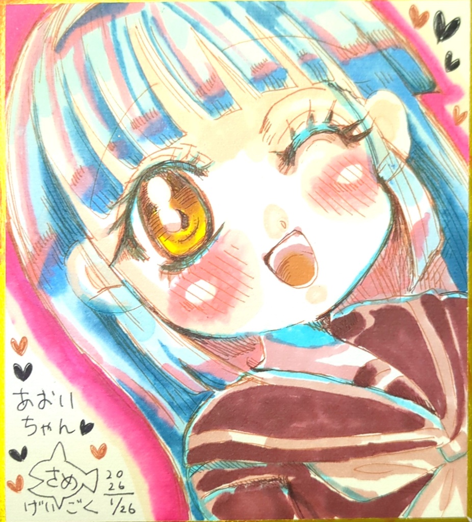 同人イラスト色紙【葵ちゃん】直筆原画