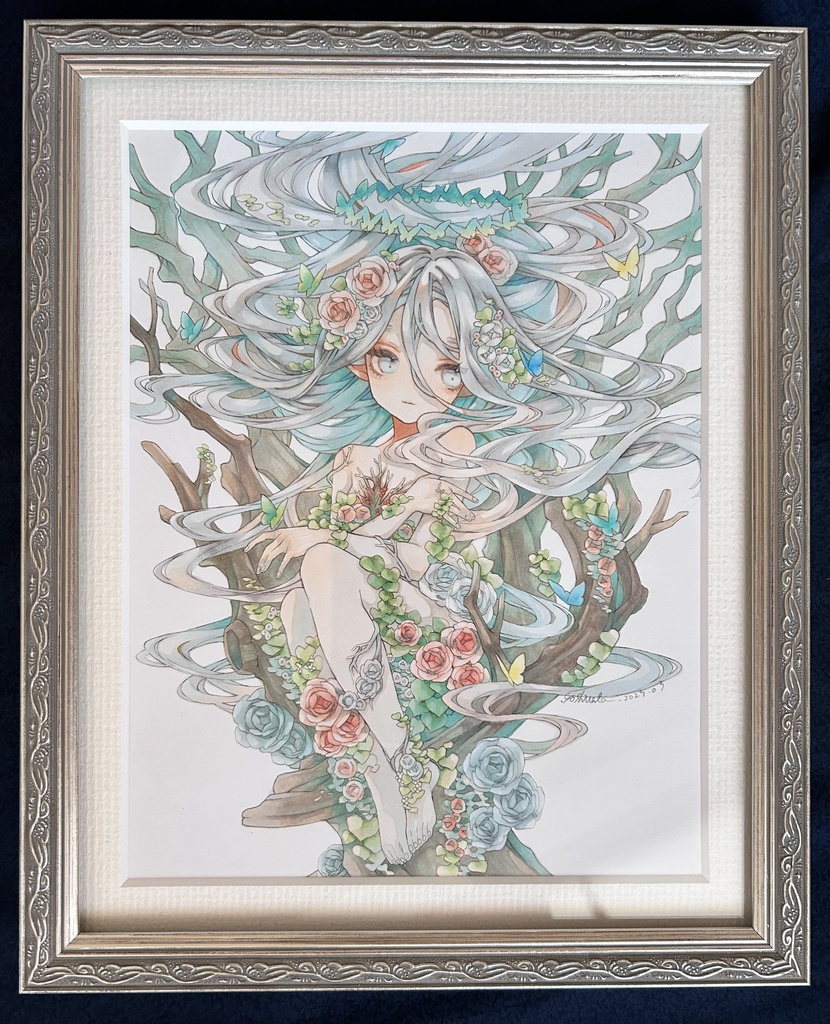 額装作品【白碧に宿る春】着払い作品