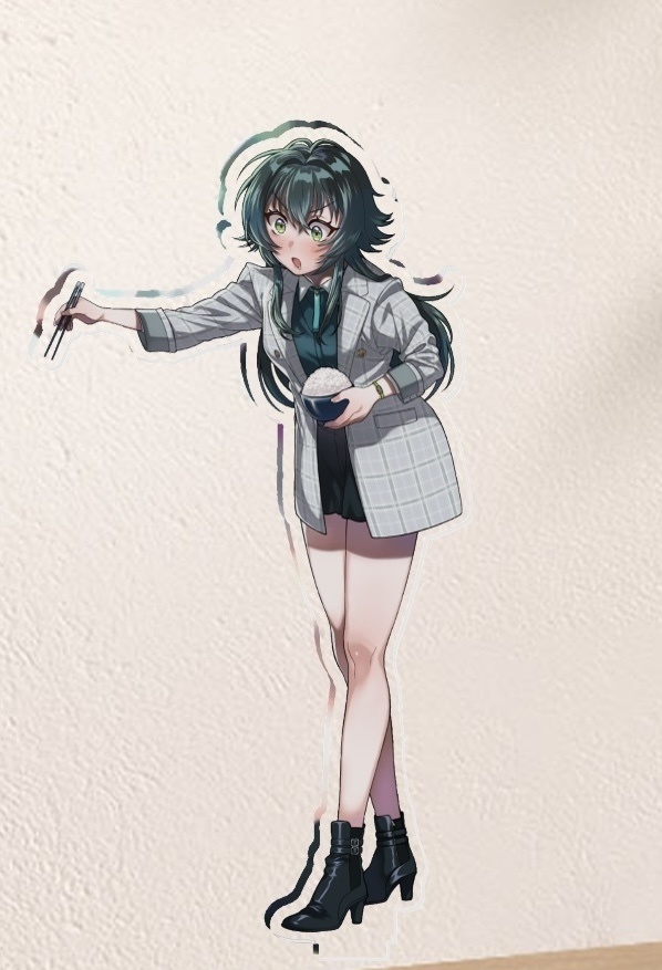 手毬にご飯を狙われるアクリルスタンド