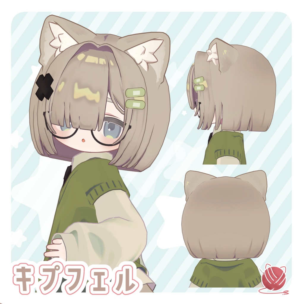 かためかくれボブ&こあくまカチューシャ【キプフェル.うささき.まめひなた対応】