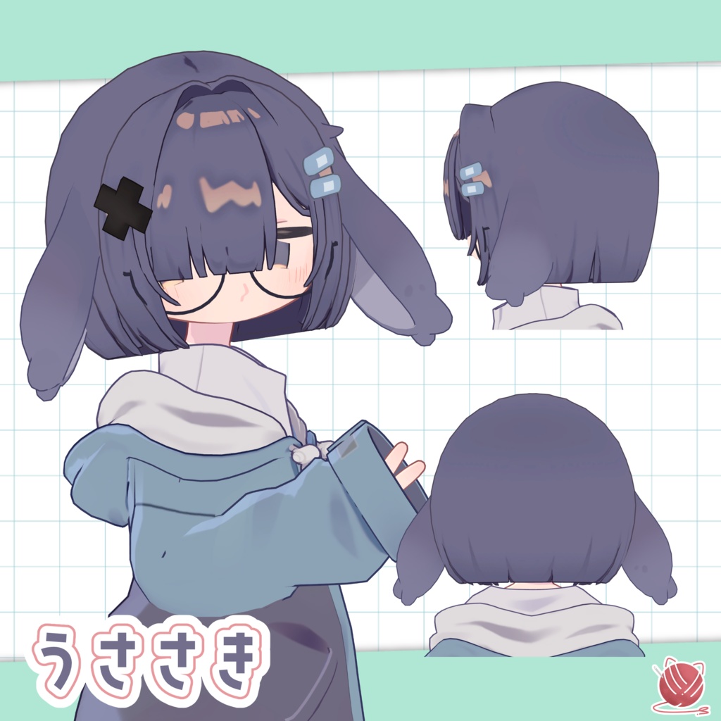 【追加アバターセール中!】かためかくれボブ&こあくまカチューシャ【5アバター対応】