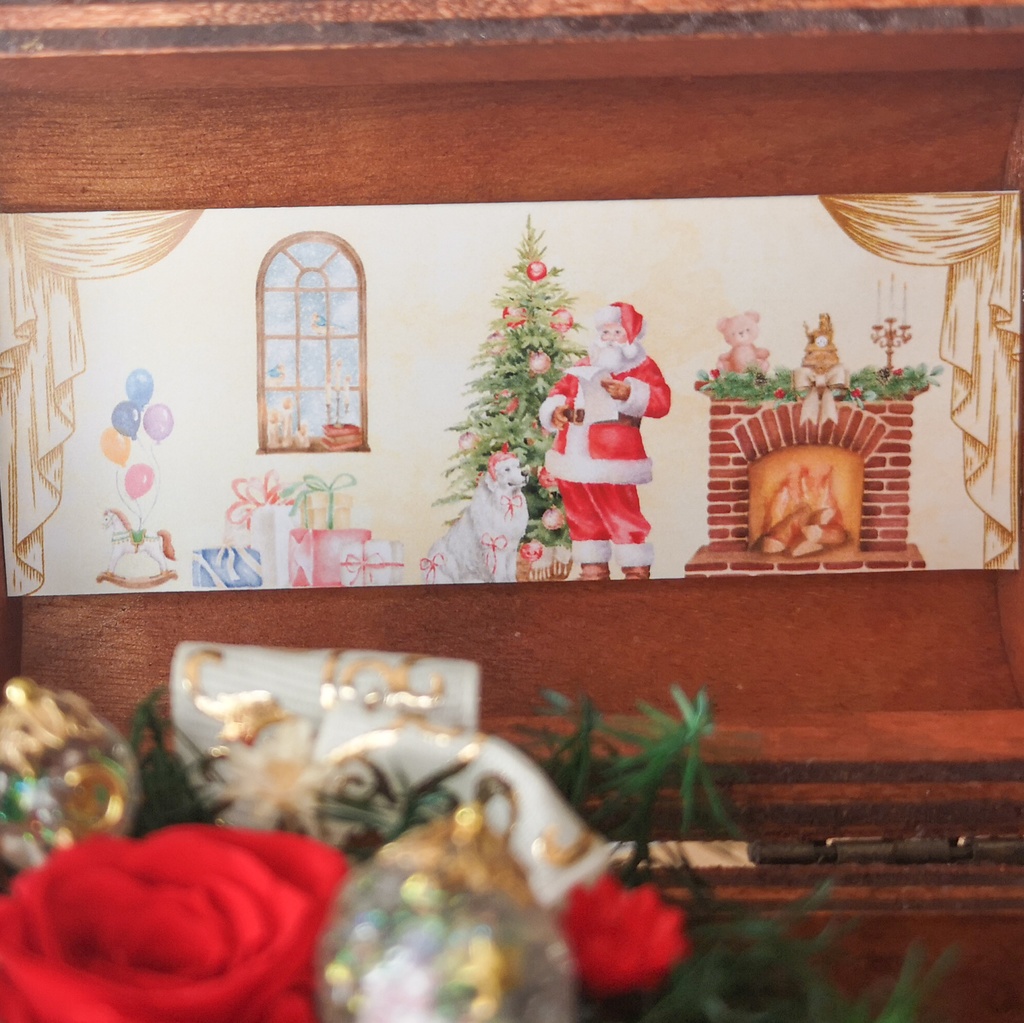 プリザーブドフラワー 木製ジュエリーボックス💎〜Mサイズ〜クリスマスver. リング収納付き