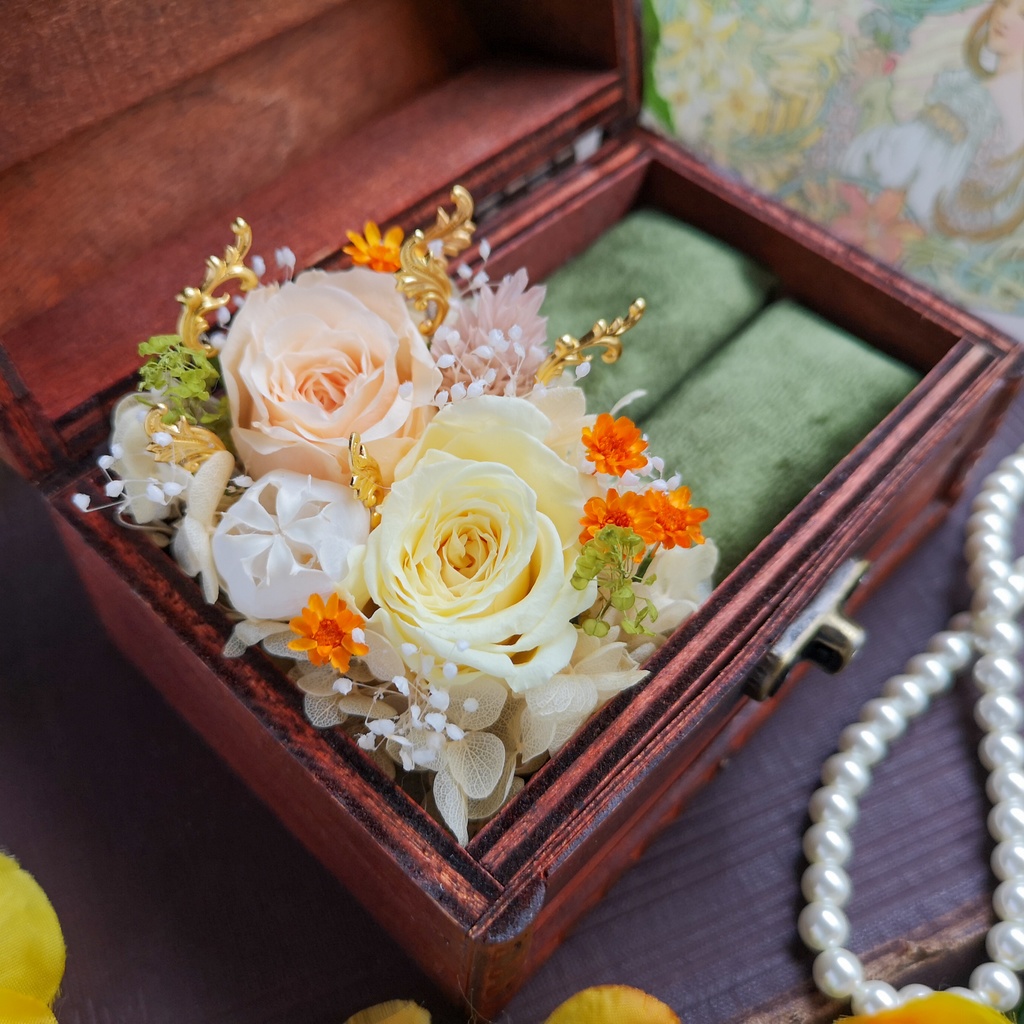 リングピロー・リングケース💍Mサイズ 〜ミュシャ・花言葉〜