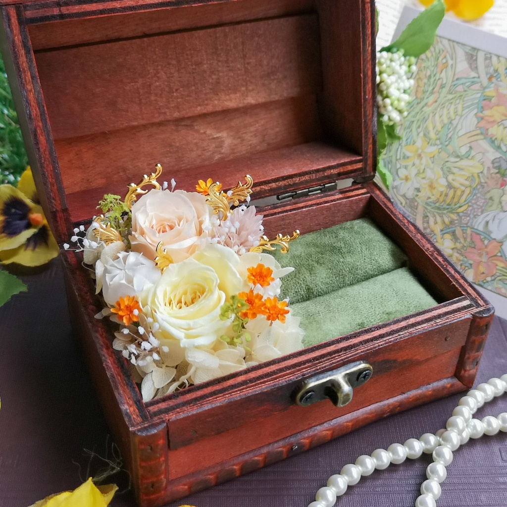 リングピロー・リングケース💍Mサイズ 〜ミュシャ・花言葉〜