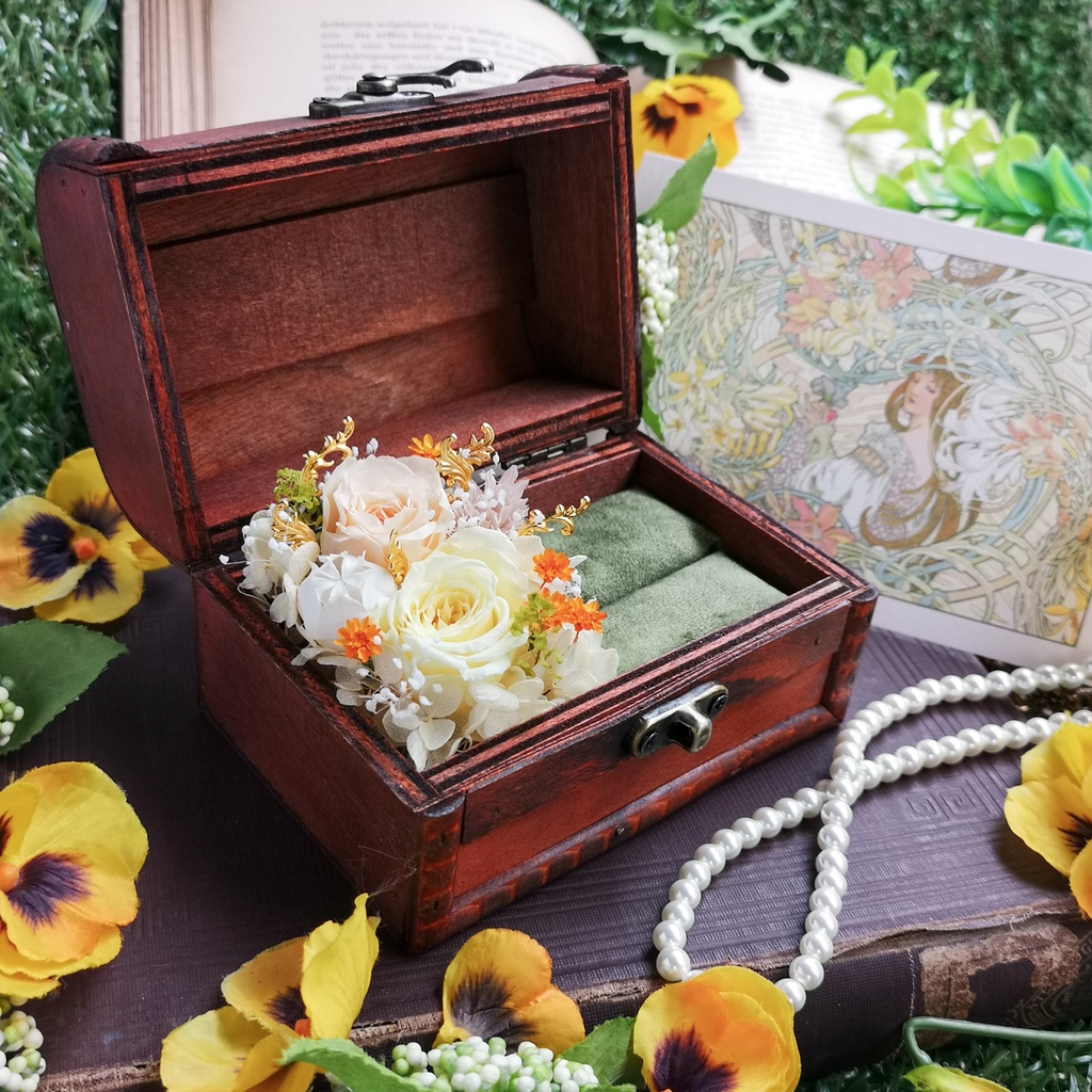 リングピロー・リングケース💍Mサイズ 〜ミュシャ・花言葉〜