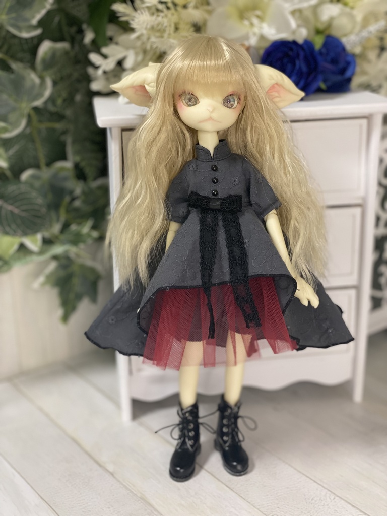 （灰）ふわひらワンピースセット