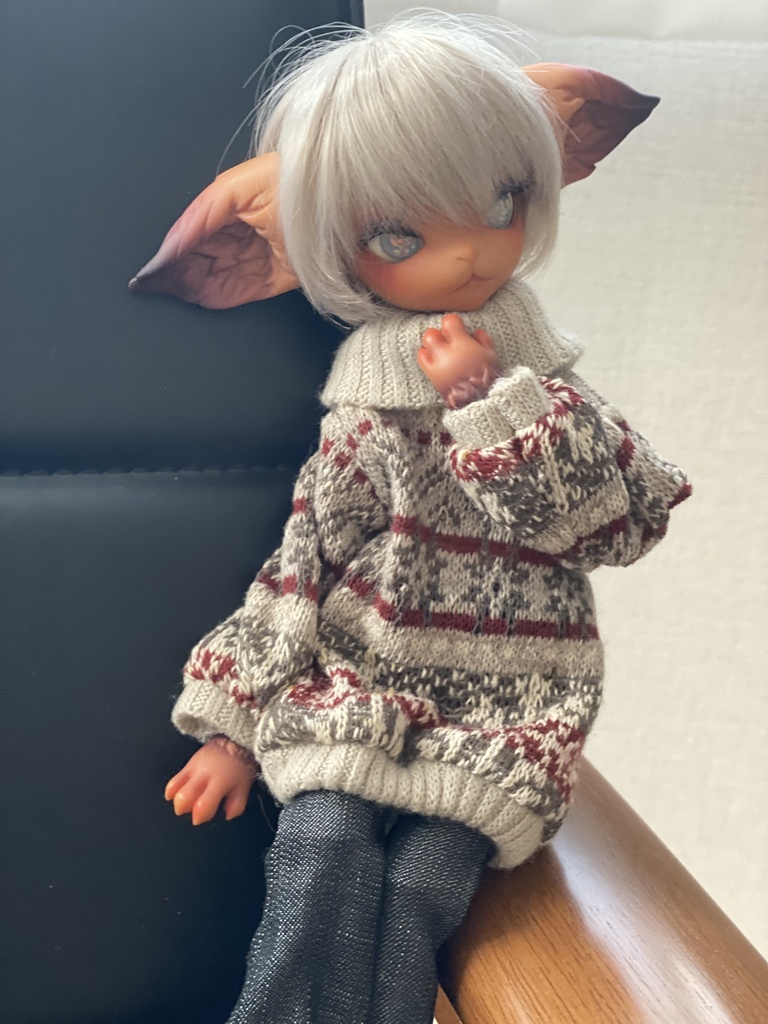 【えんじ】タートルネックだぼセーター【ミスキティ】