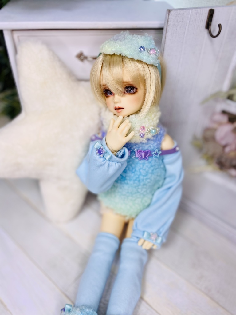 【MDD/SDM】パステルもこもこ部屋着セット（水色）