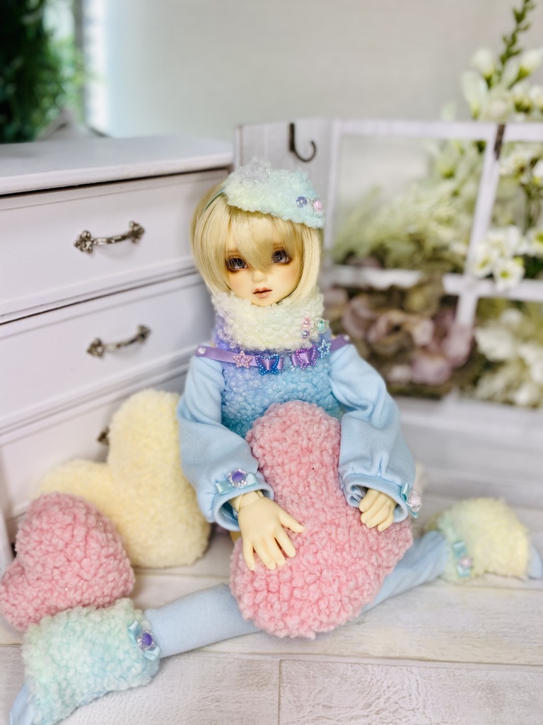 【MDD/SDM】パステルもこもこ部屋着セット（水色）