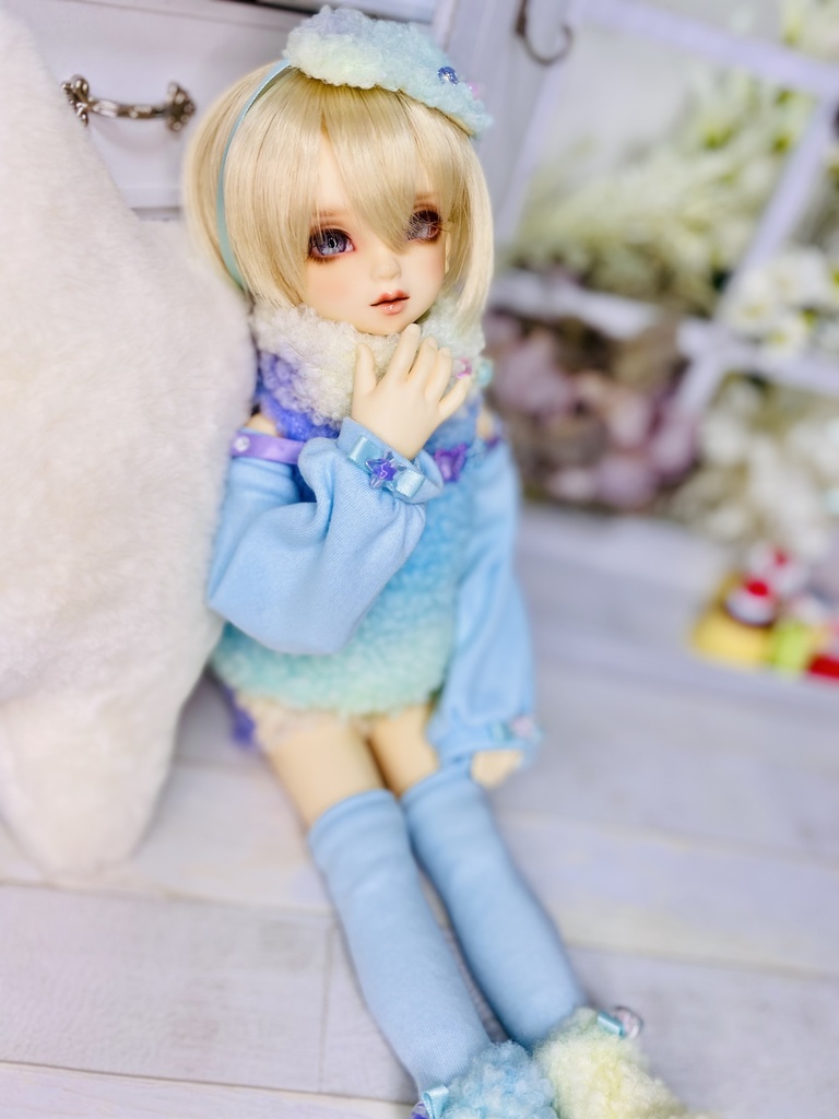 【MDD/SDM】パステルもこもこ部屋着セット（水色）