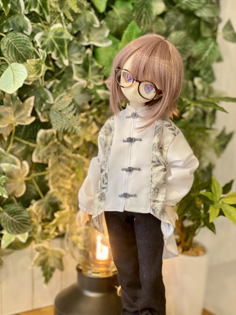 （灰白灰）チャイナシャツセット