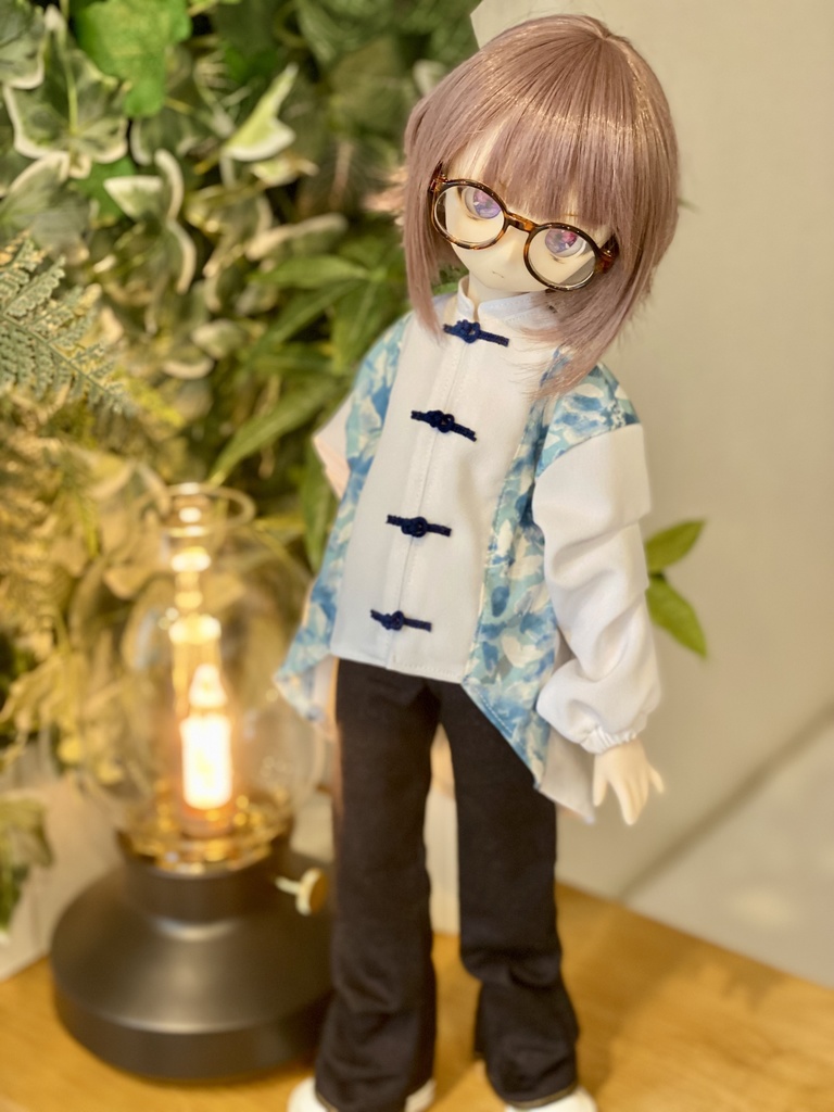 【青白青】チャイナシャツセット