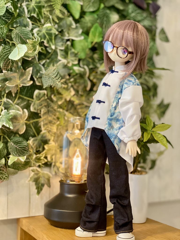 【青白青】チャイナシャツセット