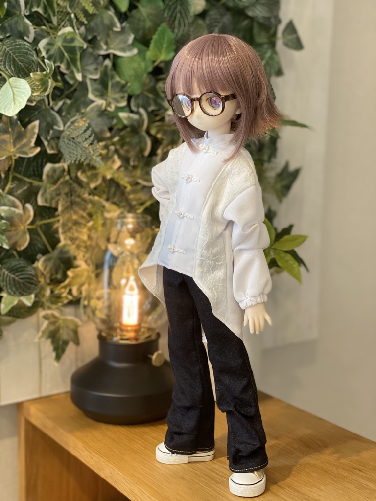 【白白白】チャイナシャツセット