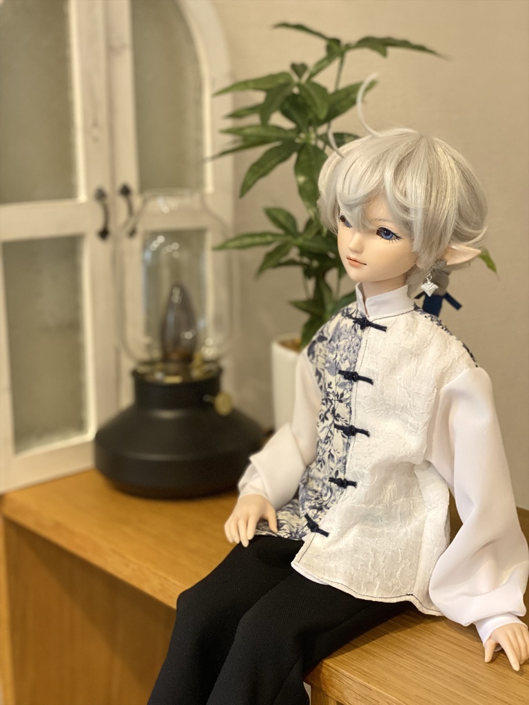 【白青花】チャイナシャツセット（DDS）