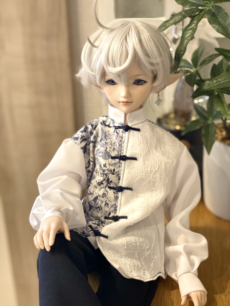 【白青花】チャイナシャツセット（DDS）