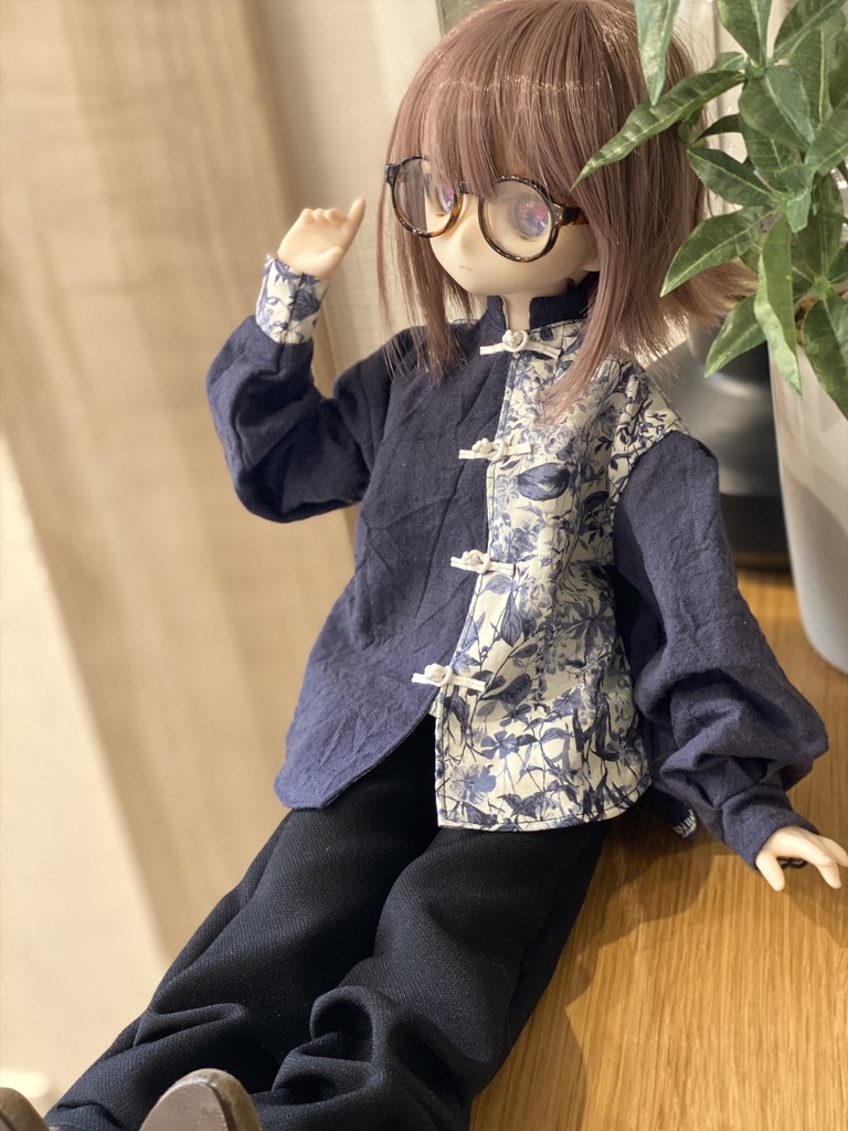 【紺青花】チャイナシャツセット（MDD/SDM）