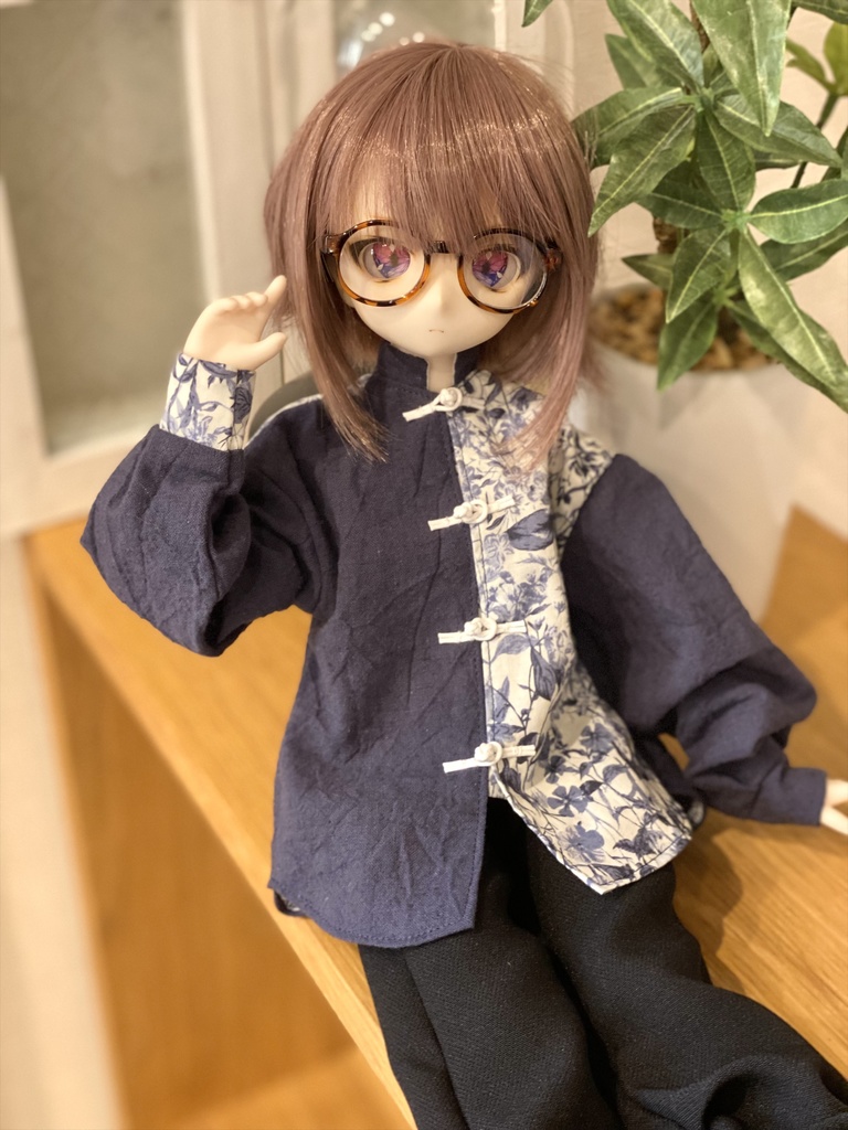 【紺青花】チャイナシャツセット（MDD/SDM）