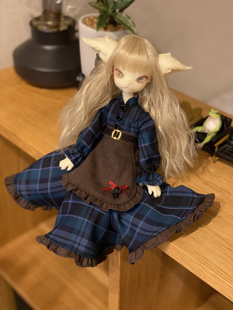 【ミスキティ】チェックエプロンワンピ