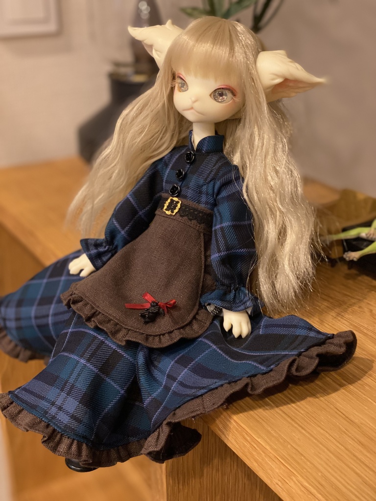 【ミスキティ】チェックエプロンワンピ
