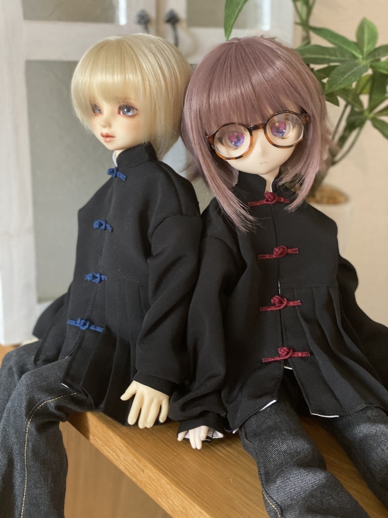 【赤ボタン】プリーツチャイナシャツセット【MDD/SDM】
