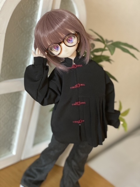 【赤ボタン】プリーツチャイナシャツセット【MDD/SDM】