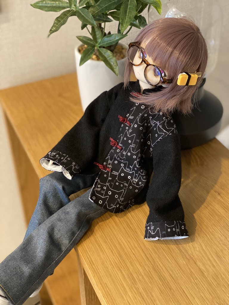 （赤）ねこちチャイナシャツセット【MDD/SDM】