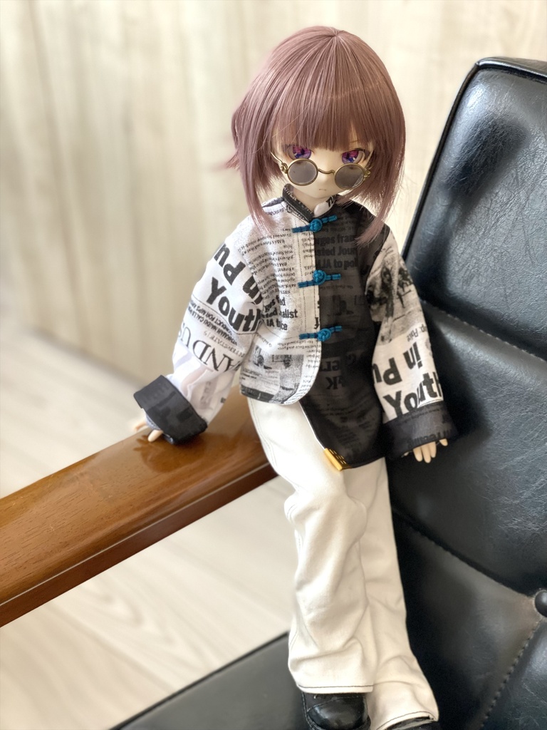（青）アシメチャイナシャツ【MDD/SDM】