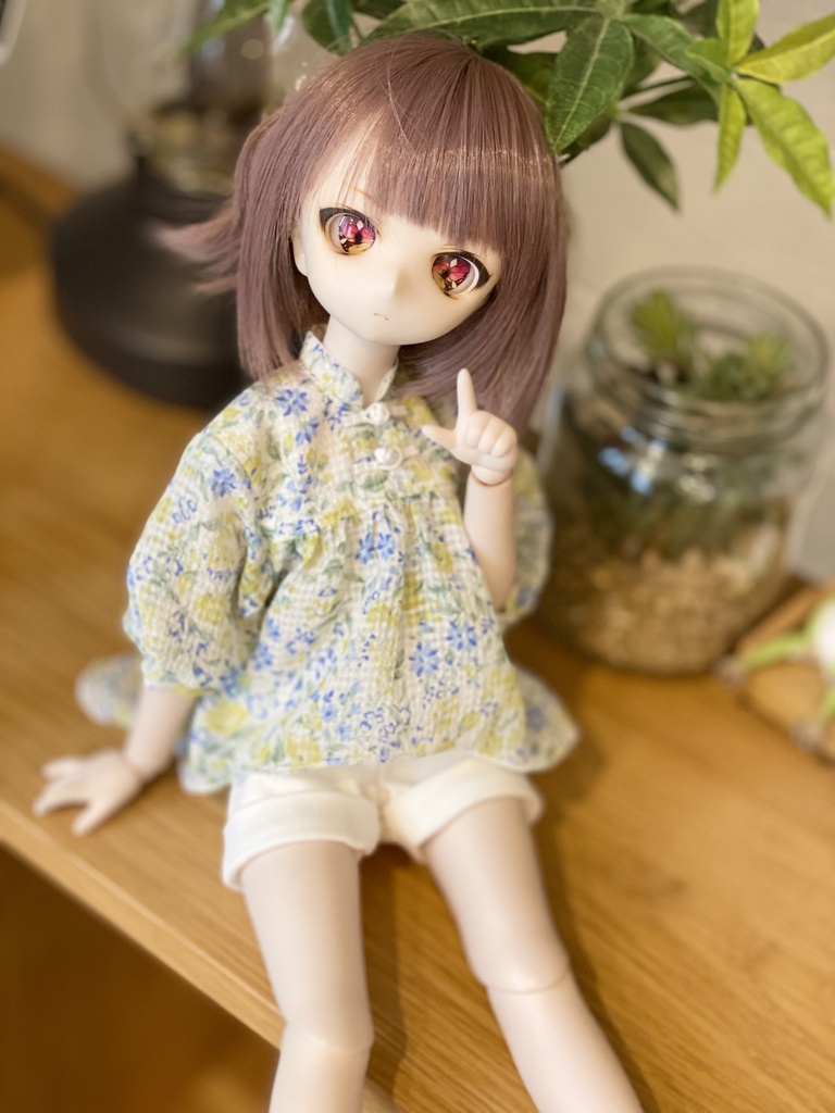 【花柄】後ろ下がりチャイナシャツセット【MDD/SDM】