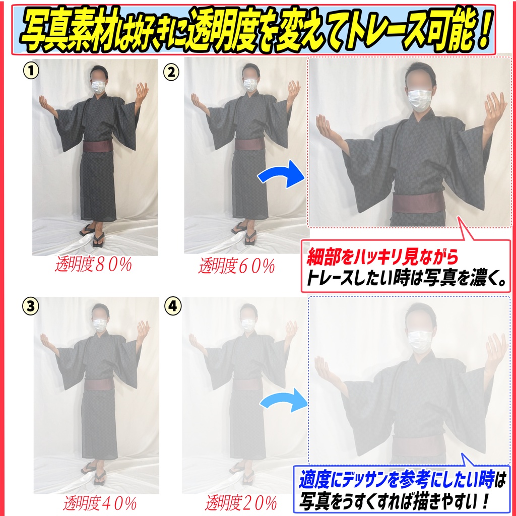 【商用利用OK】和装男子(浴衣)のポーズ写真素材集「全702構図」