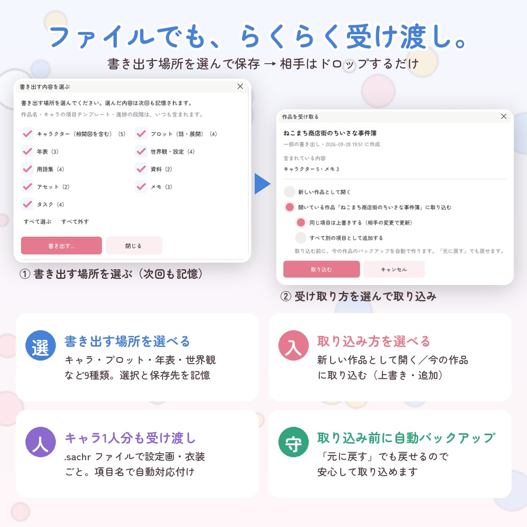 Story Atelier|キャラ・プロット・設定をまとめて管理する創作ノート【Windows/インストーラ版・ポータブル版 同梱】