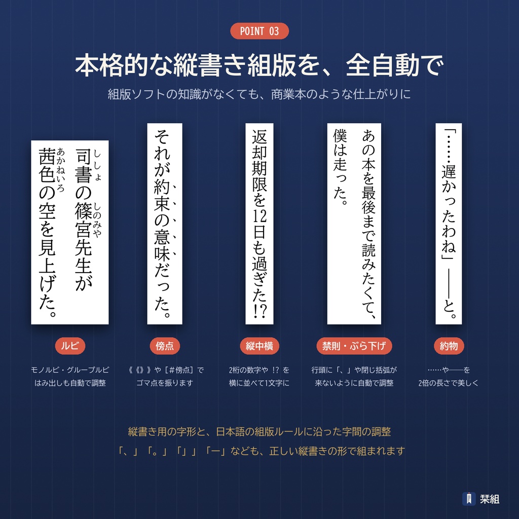 栞組(しおりぐみ)|テキストを入れるだけで入稿できる縦書き小説PDF作成ソフト【Windows】