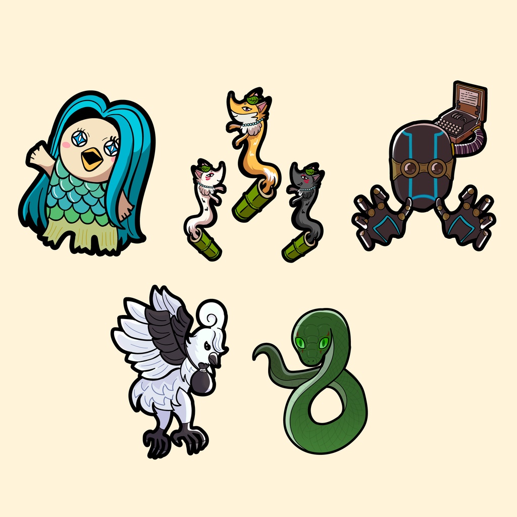 【エモクロアTRPG】怪異イラスト素材セット 19種(差分付き)