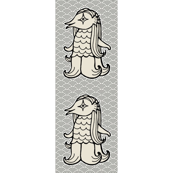 アマビエ様のマスキングテープ(グレー)