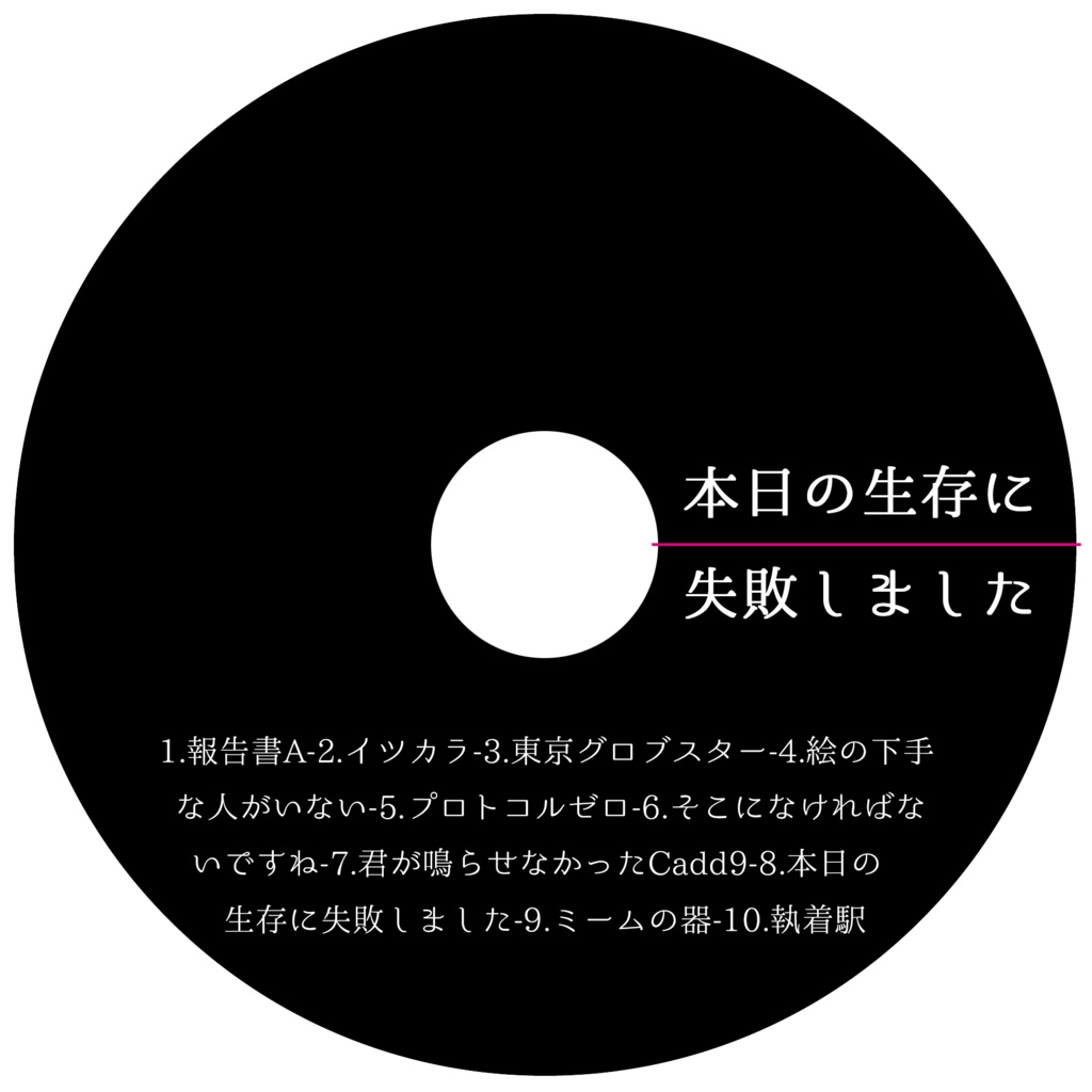 1stAlbum「本日の生存に失敗しました」-ヘイト研究委員会(mp3DL可)