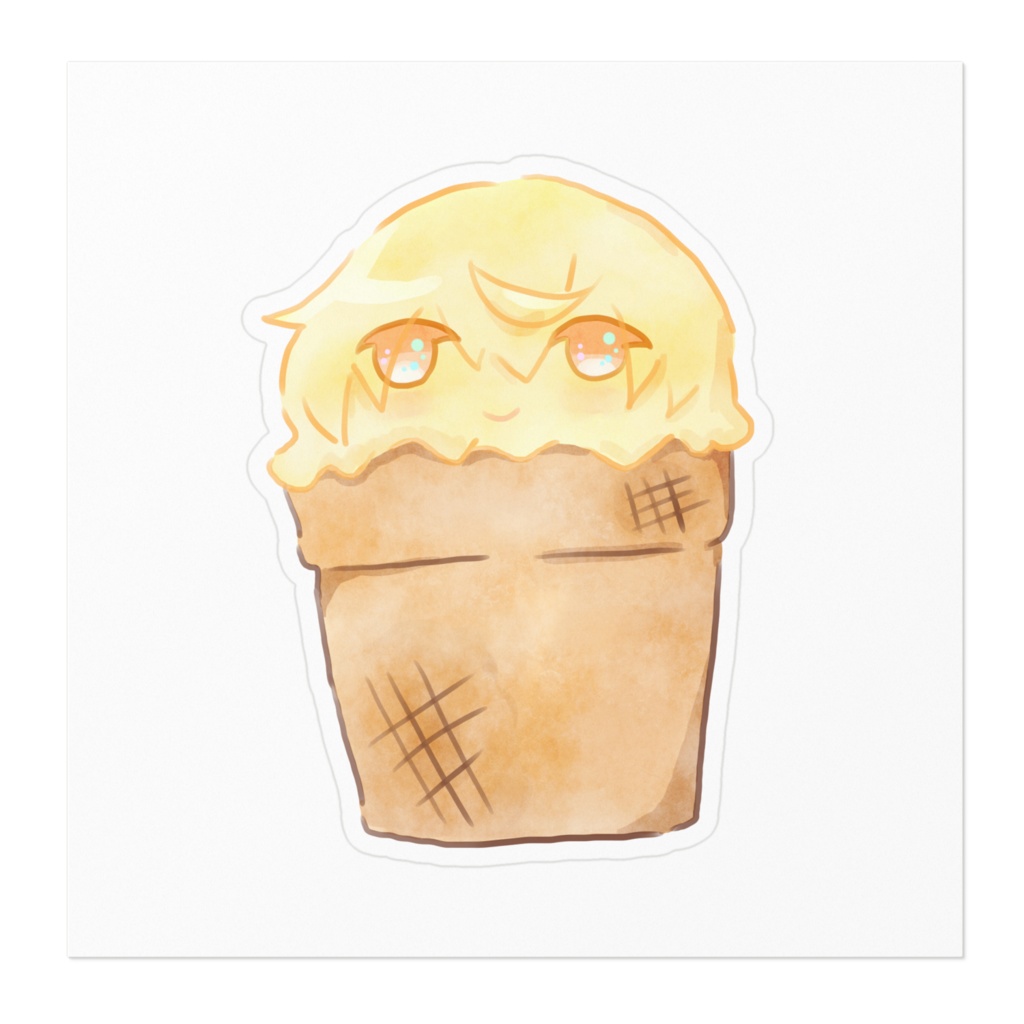 髭切アイスクリームステッカー