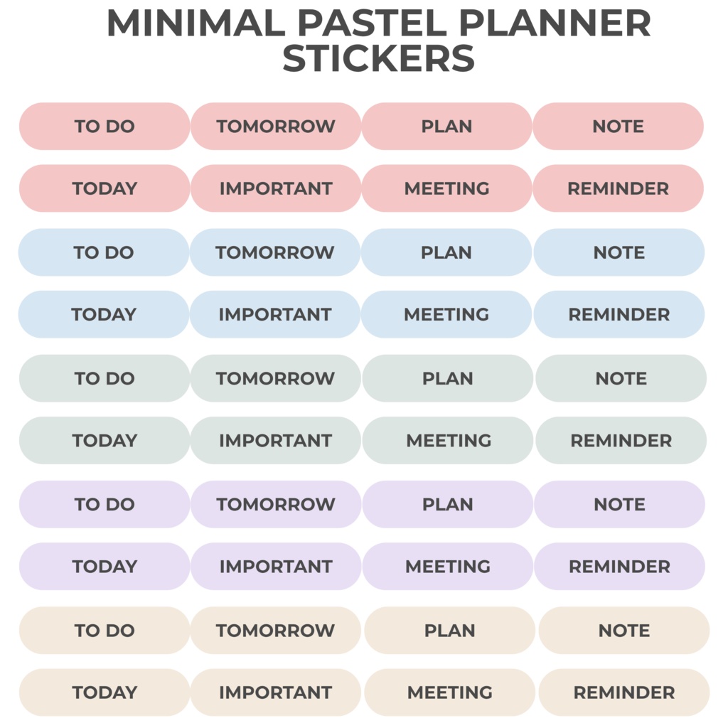 MINIMAL PASTEL PLANNER STICKERS