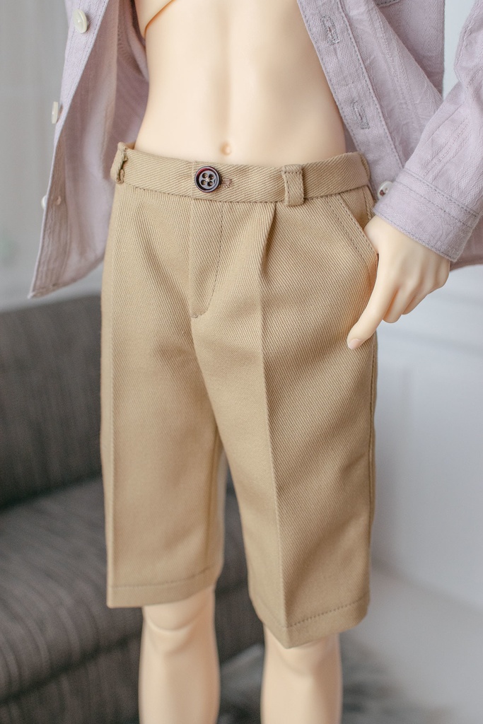 〈SD13B/SDGrB〉レギュラーフィットハーフパンツ：ベージュ