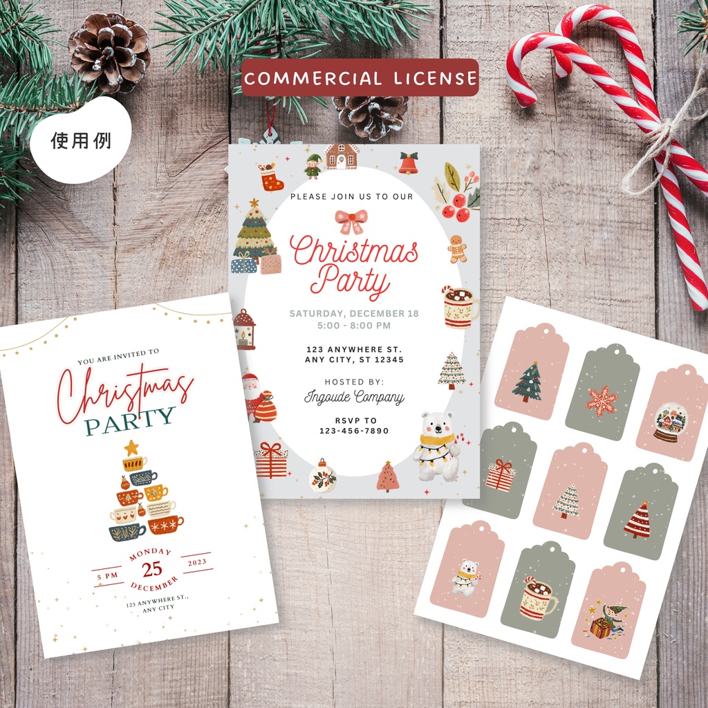 【商用利用OK】かわいいクリスマス クリップアート素材集🎄|71点 高画質PNGデータ|サンタ・ツリー・リースなどのイラスト素材