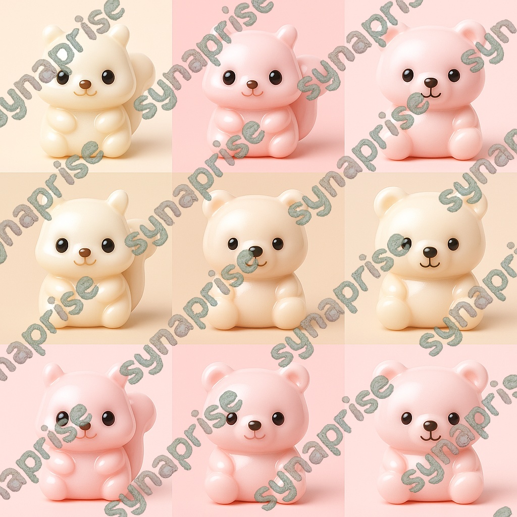 9種類のどうぶつデザインアイコン写真風背景素材<リス・クマ>