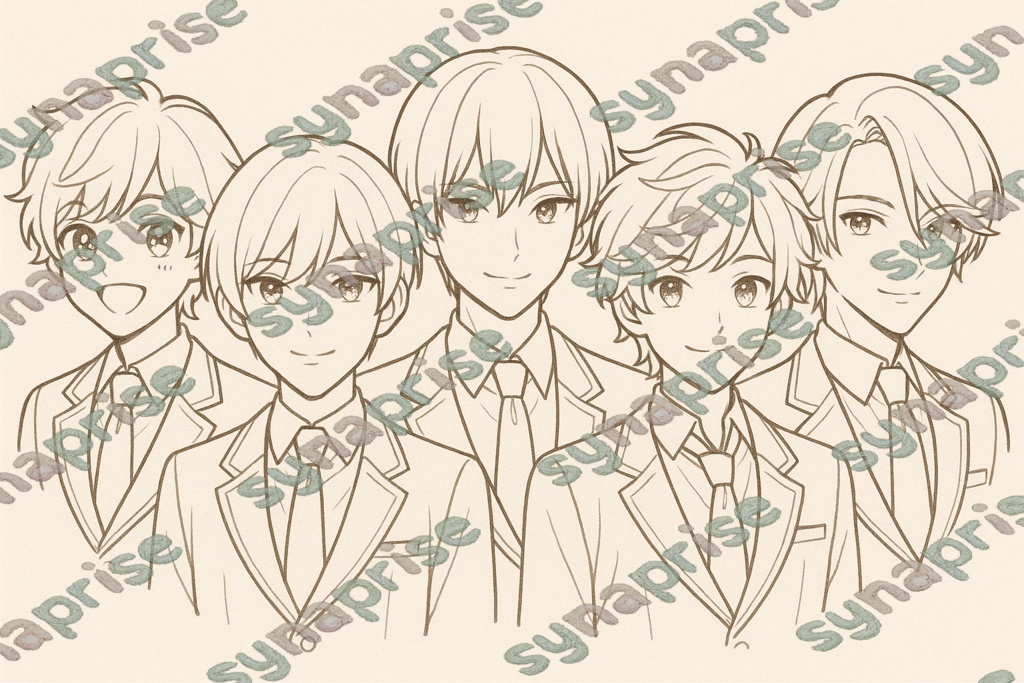 5人グループアイドル背景素材<プレーン>