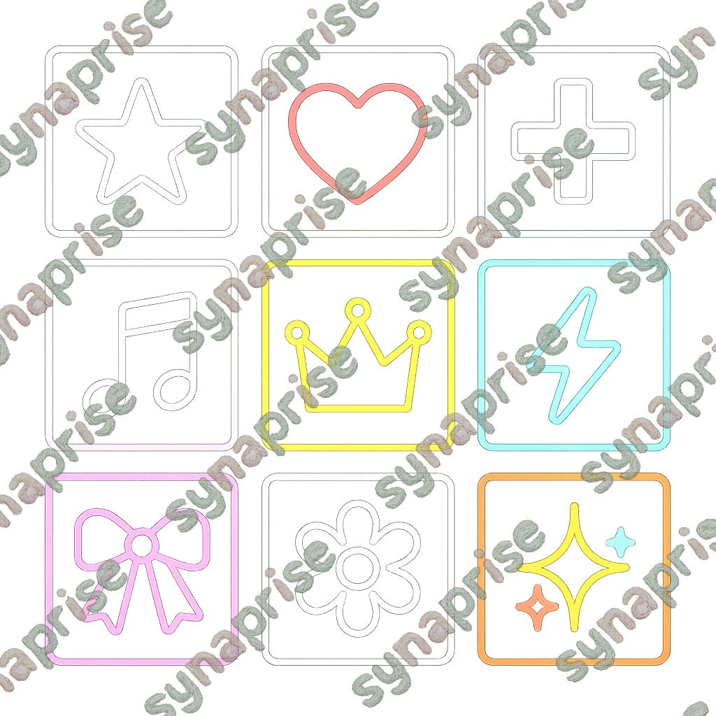 9種類のネオン管アイコン