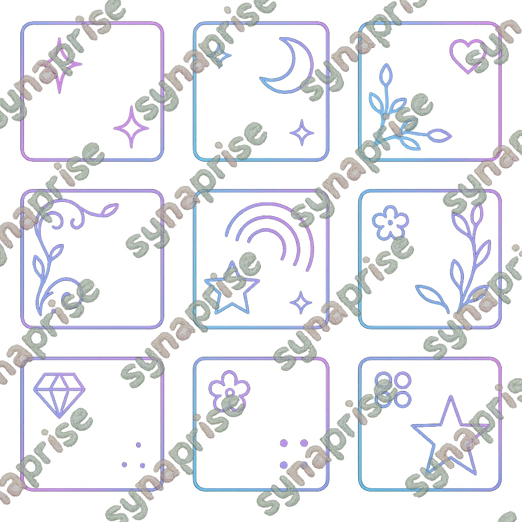 9種類のネオンデザインフレームアイコン