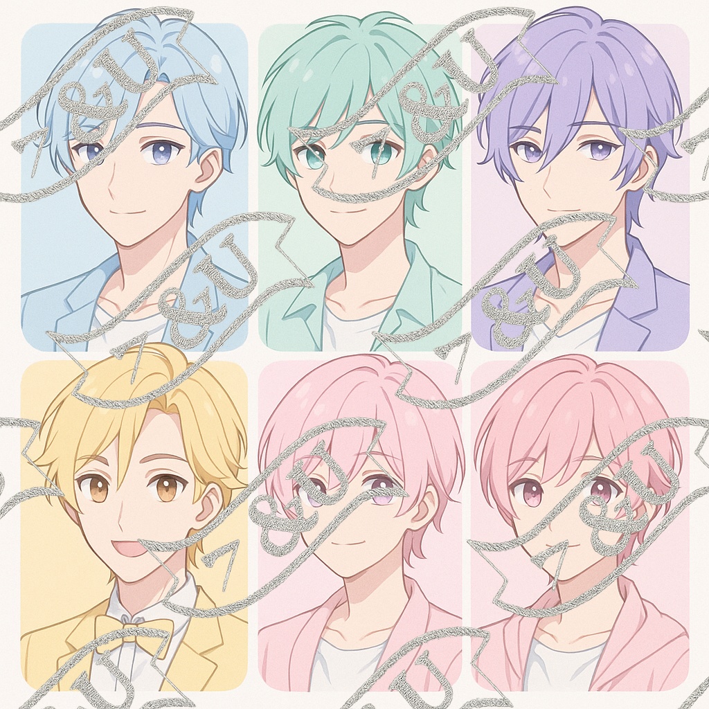 6種類の推し活専用パステルカラーアイドルアイコン<背景>